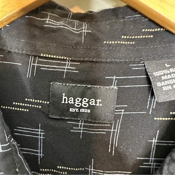 Haggar Print shirt sleeve button down shirt - Picture 3 of 6
